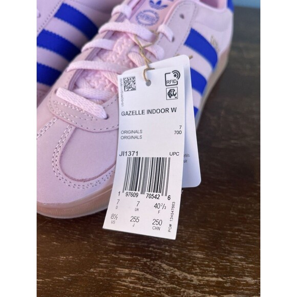 Adidas Gazelle Indoor Clear Pink/Lucid Blue Women's Size 8.5 JI1371 - Picture 11 of 12